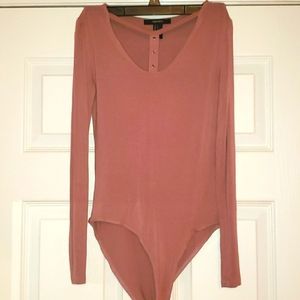 Long sleeve choker-style bodysuit